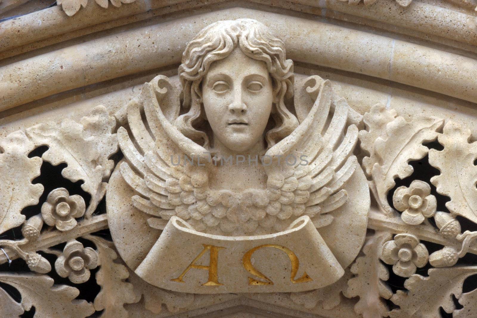 Angel on the portal of Zagreb cathedral