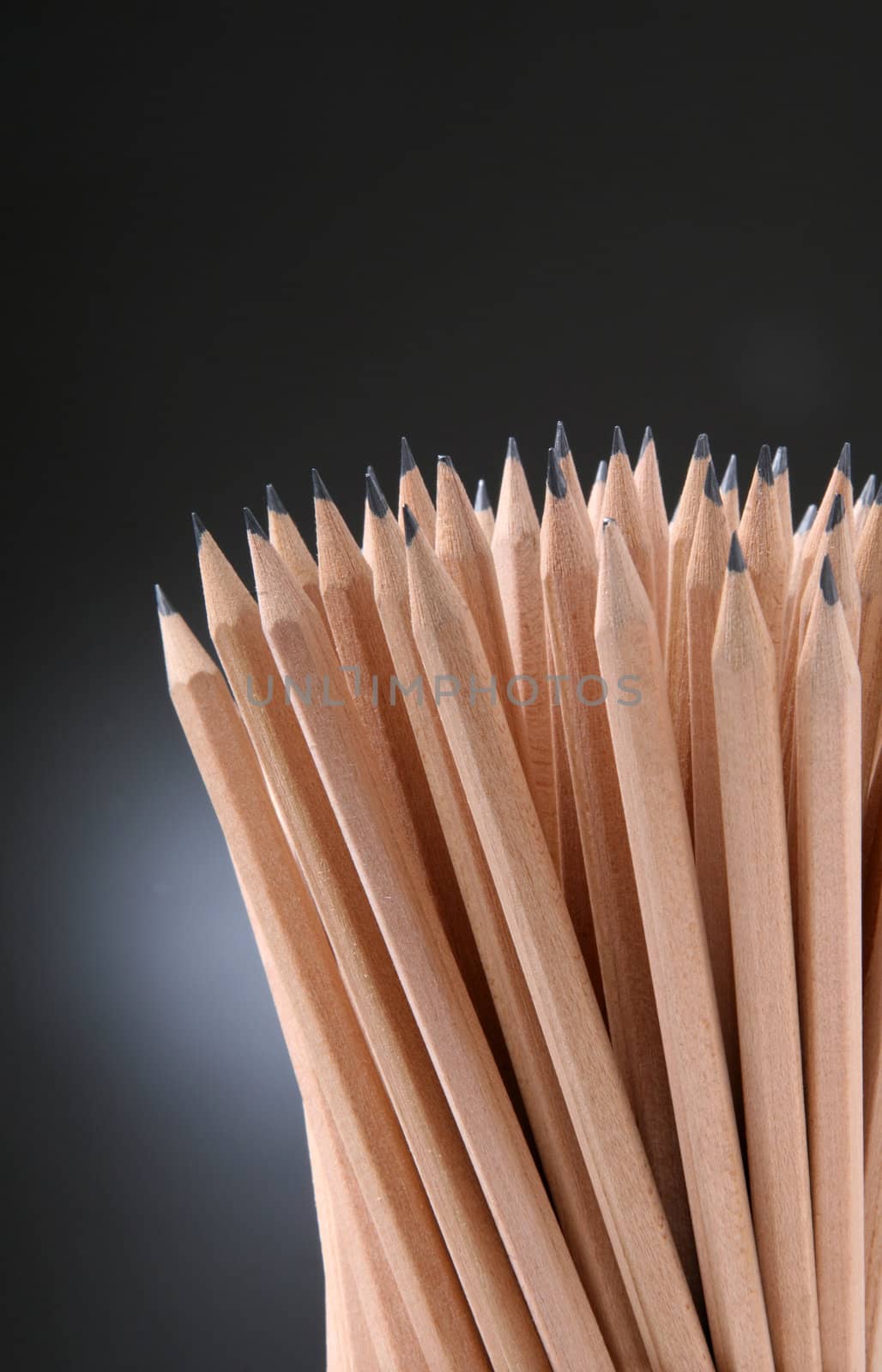 Bunch of pencils isolated on black