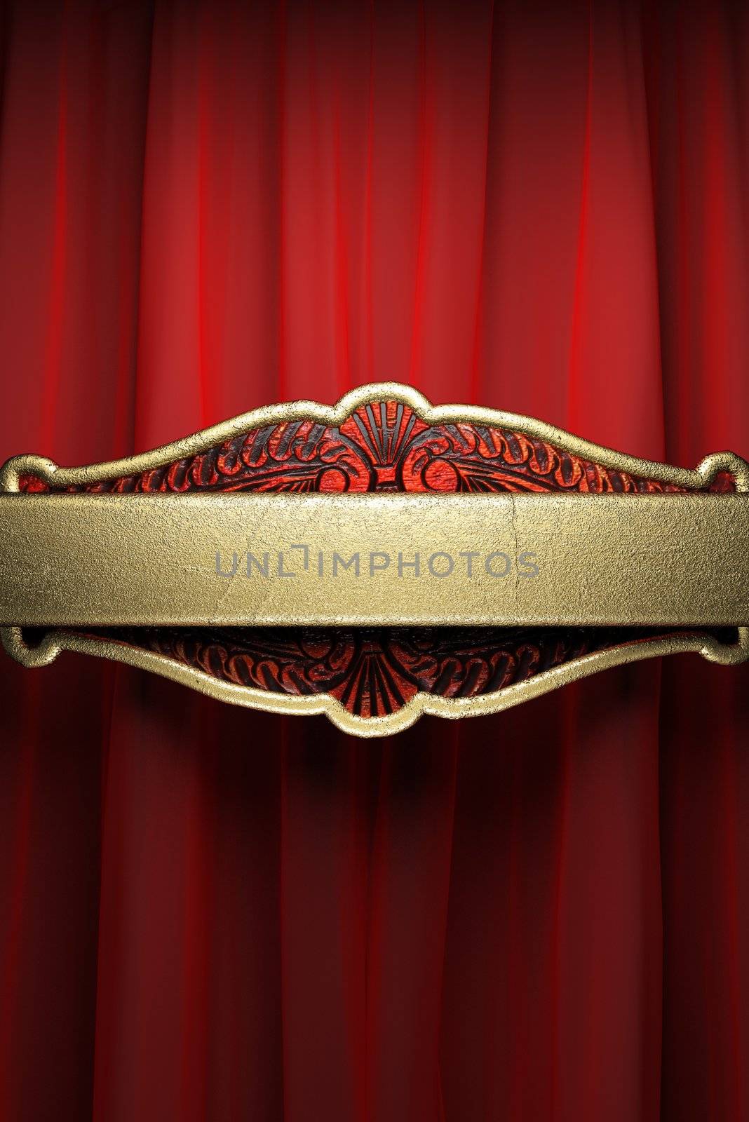 gold on red curtain by videodoctor