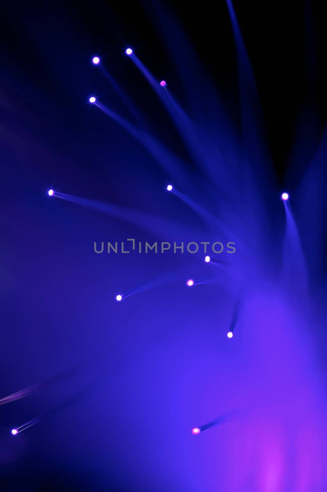 Fibre optics isolated against a black background