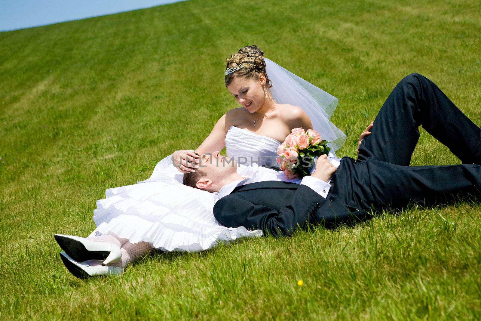 lovers on the green grass