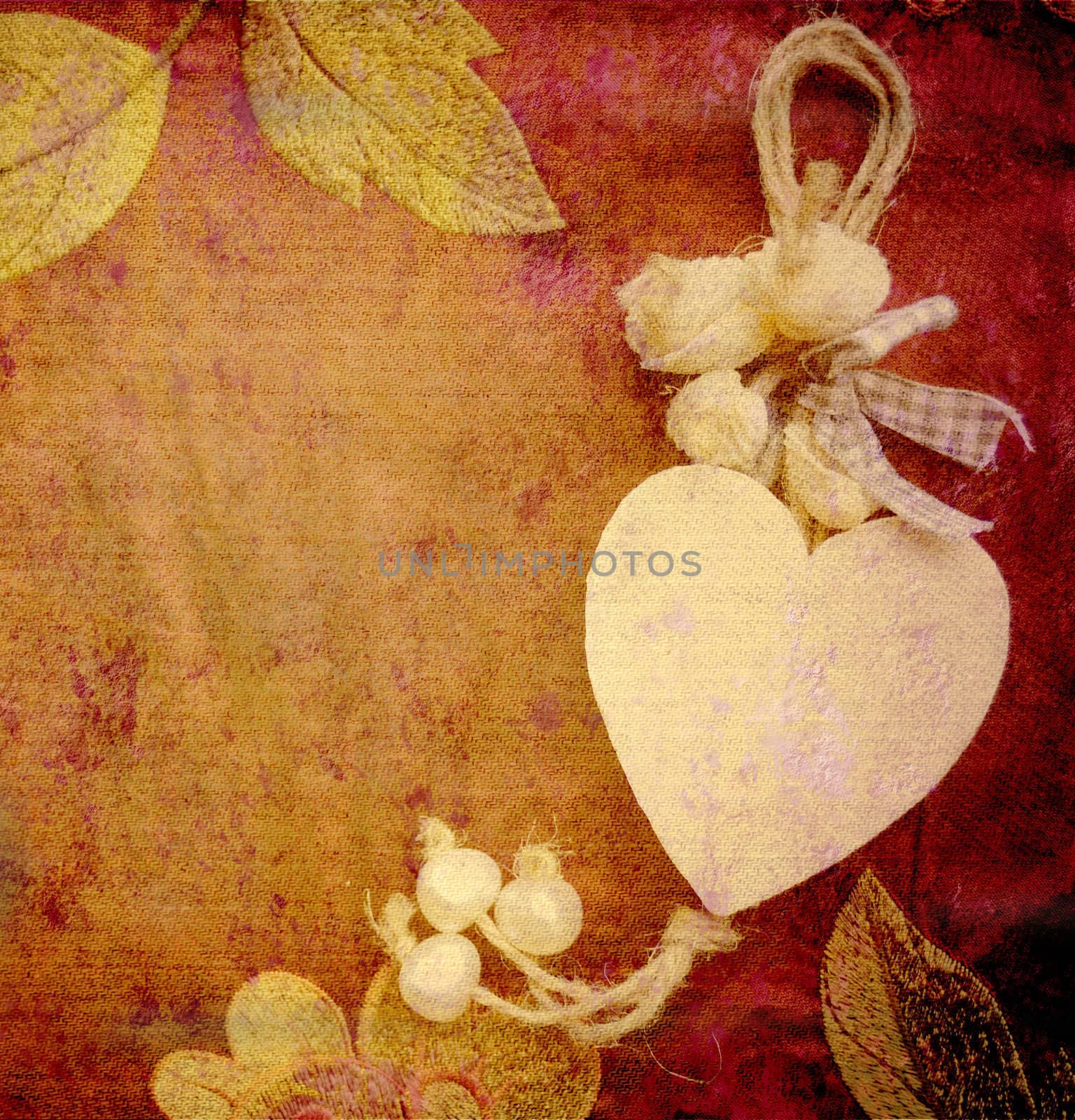 heart card, vintage background by Carche