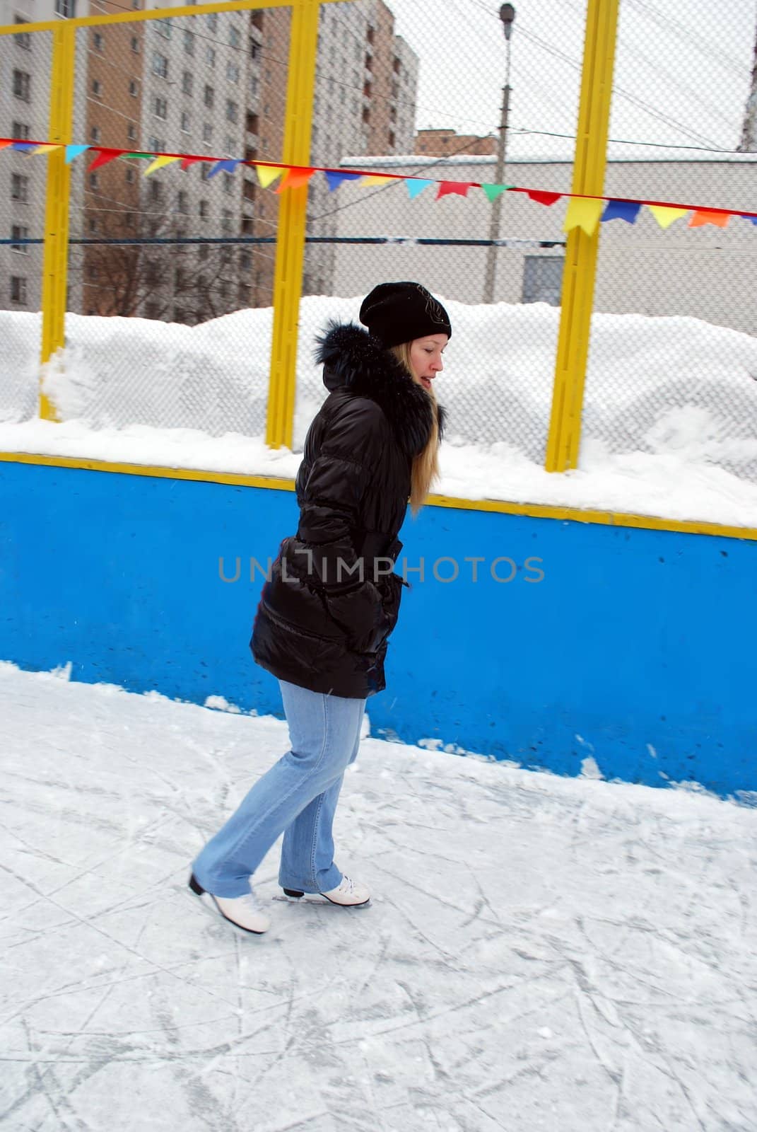 blond woman in jeans on a skates  by svtrotof