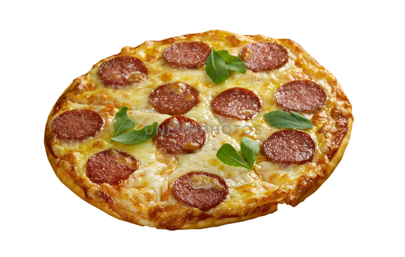 homemade pizza  Pepperoni.Closeup 