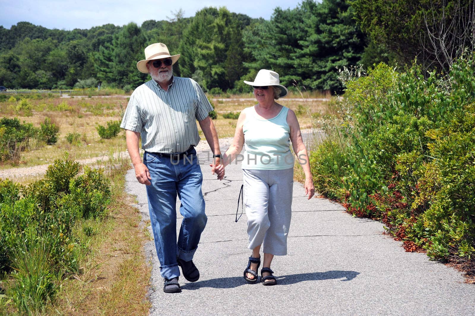Couple on a walking trail.