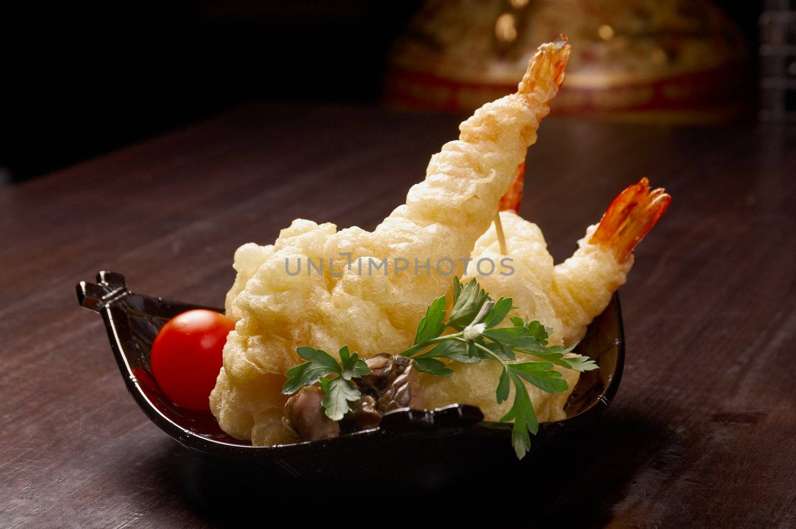 Japanese fried tempura with shrimp
