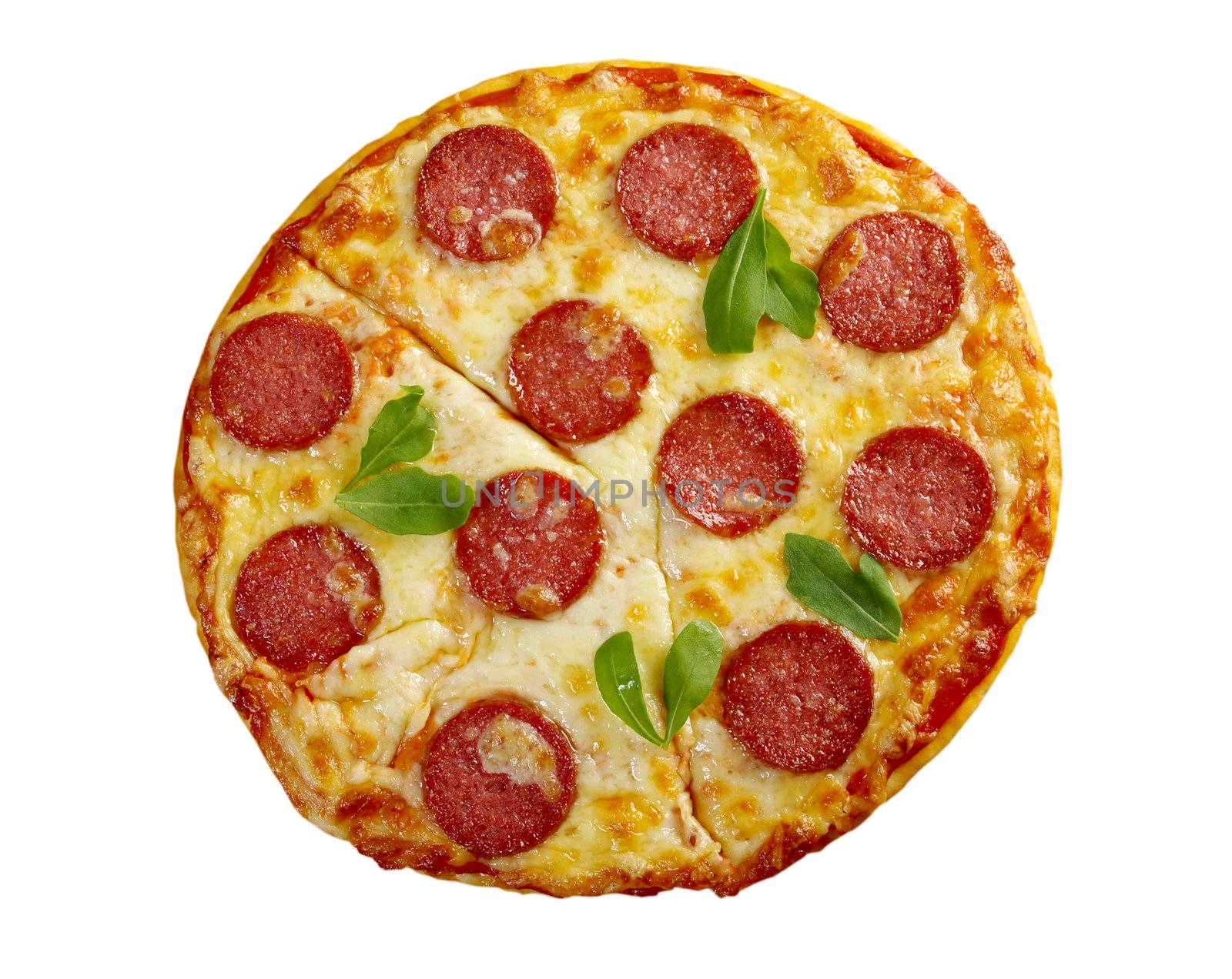 homemade pizza  Pepperoni.Closeup 