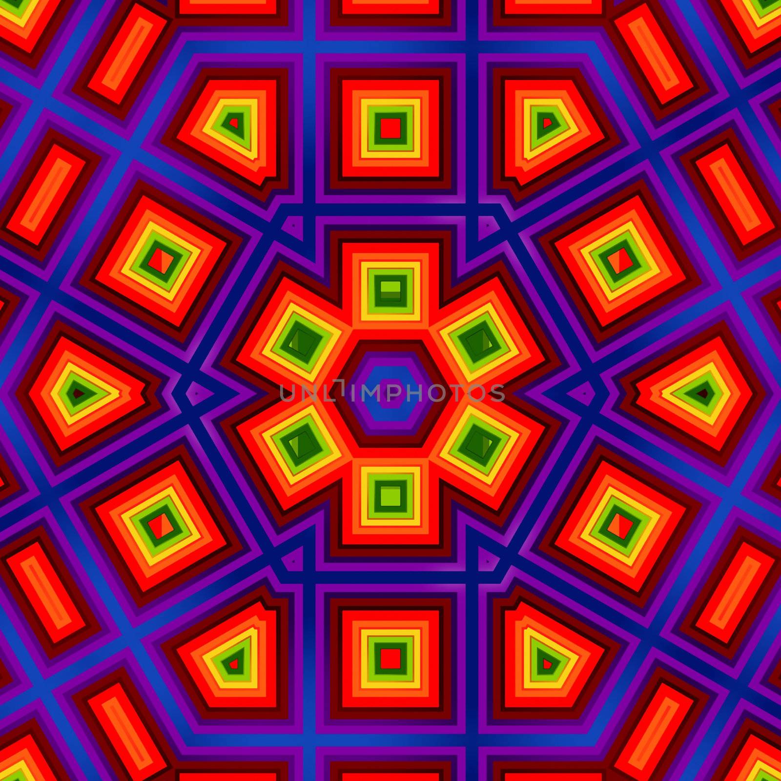 Kaleidoscope Abstract background color rectangles forming star