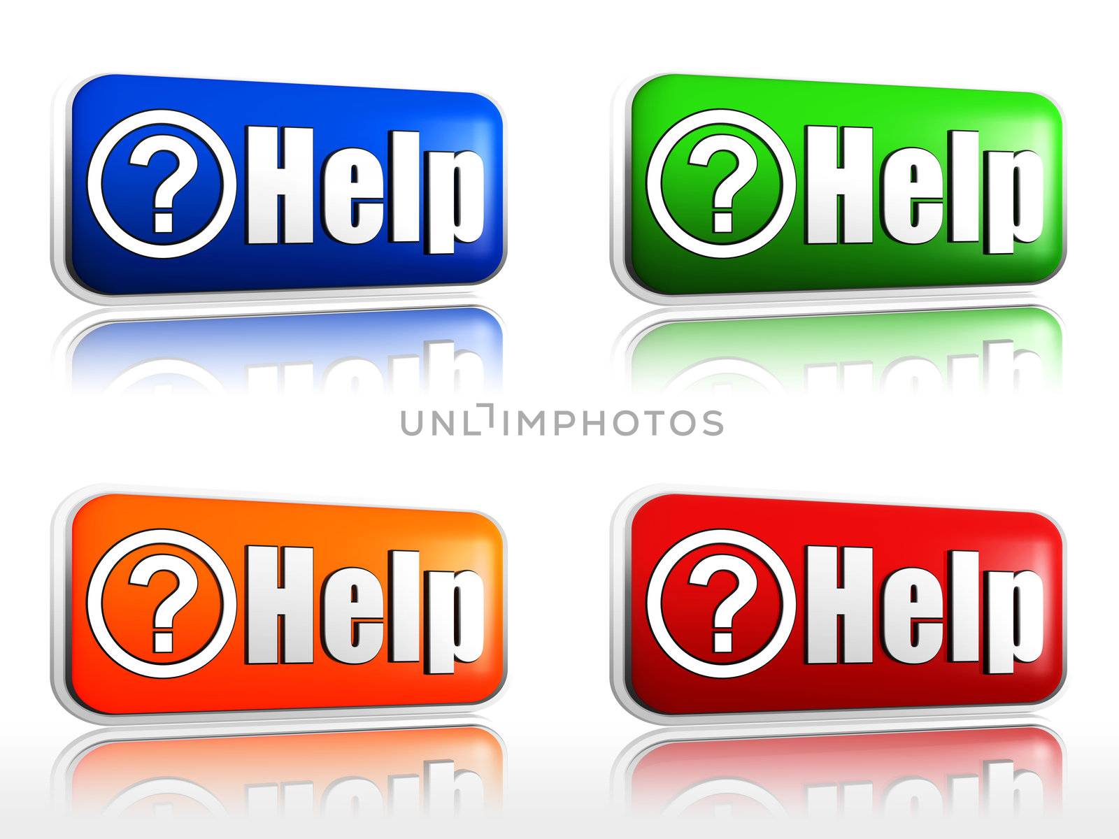 Help  Four color buttons with sign red, blue, orange, green