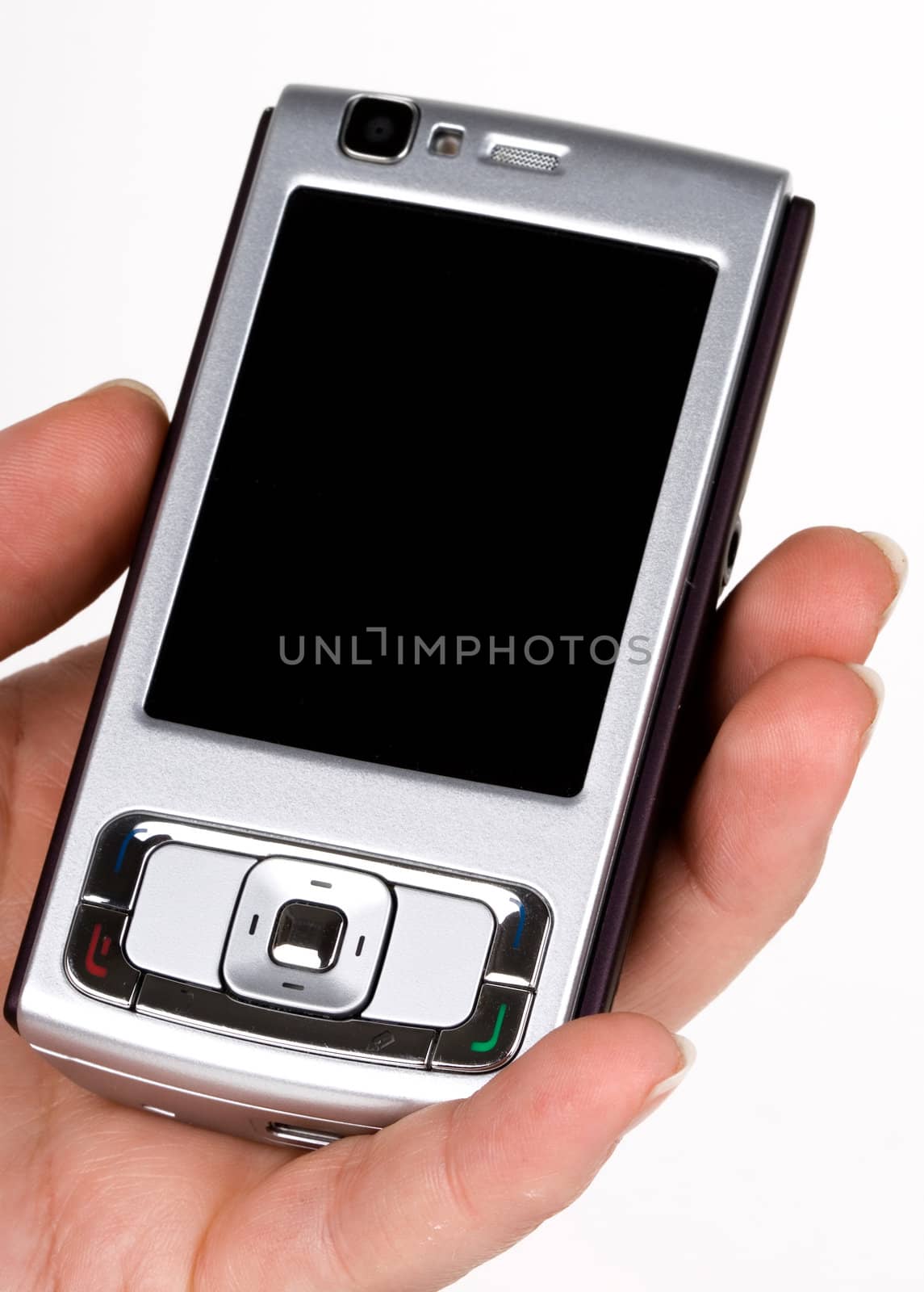 a cellphone on a human hand