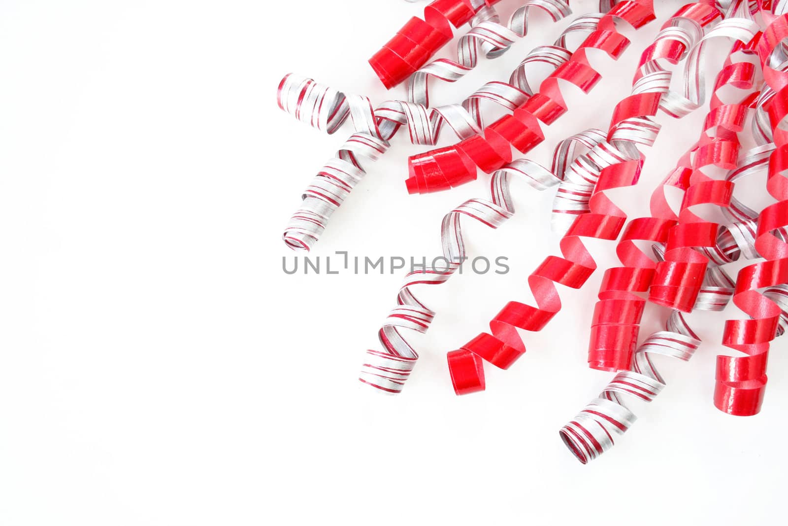 curly ribbons isolated on a white background