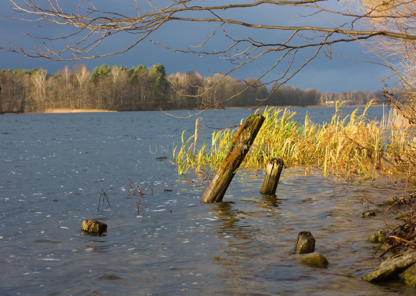Lake autumn storm
