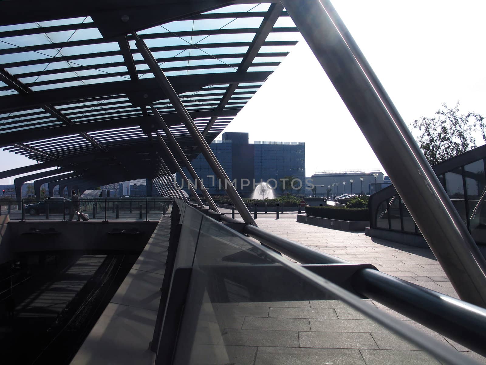 Modern Futuristic Architecture Abstract - Roof made of metal and glass 