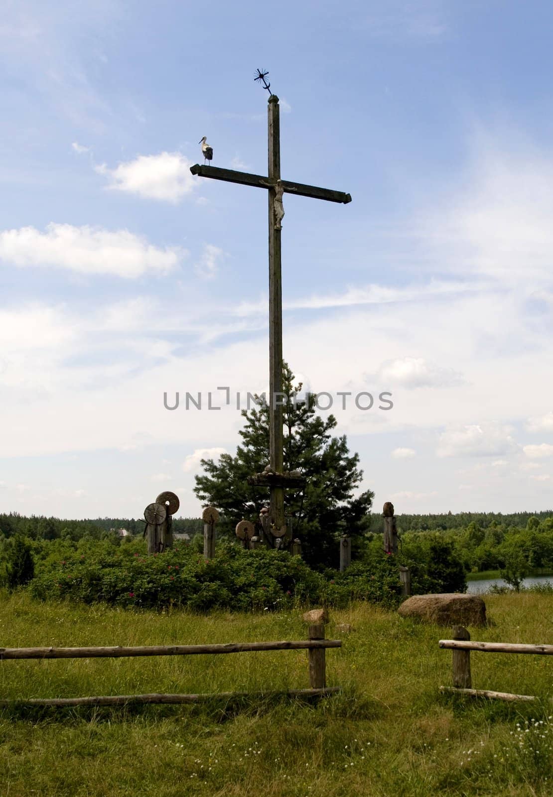 the stork is standing on cross by amaxim