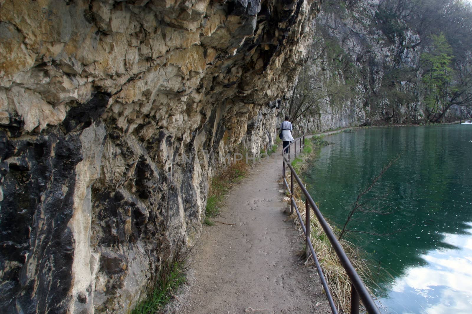 Pathway in Plitvice Lakes national park in Croatia