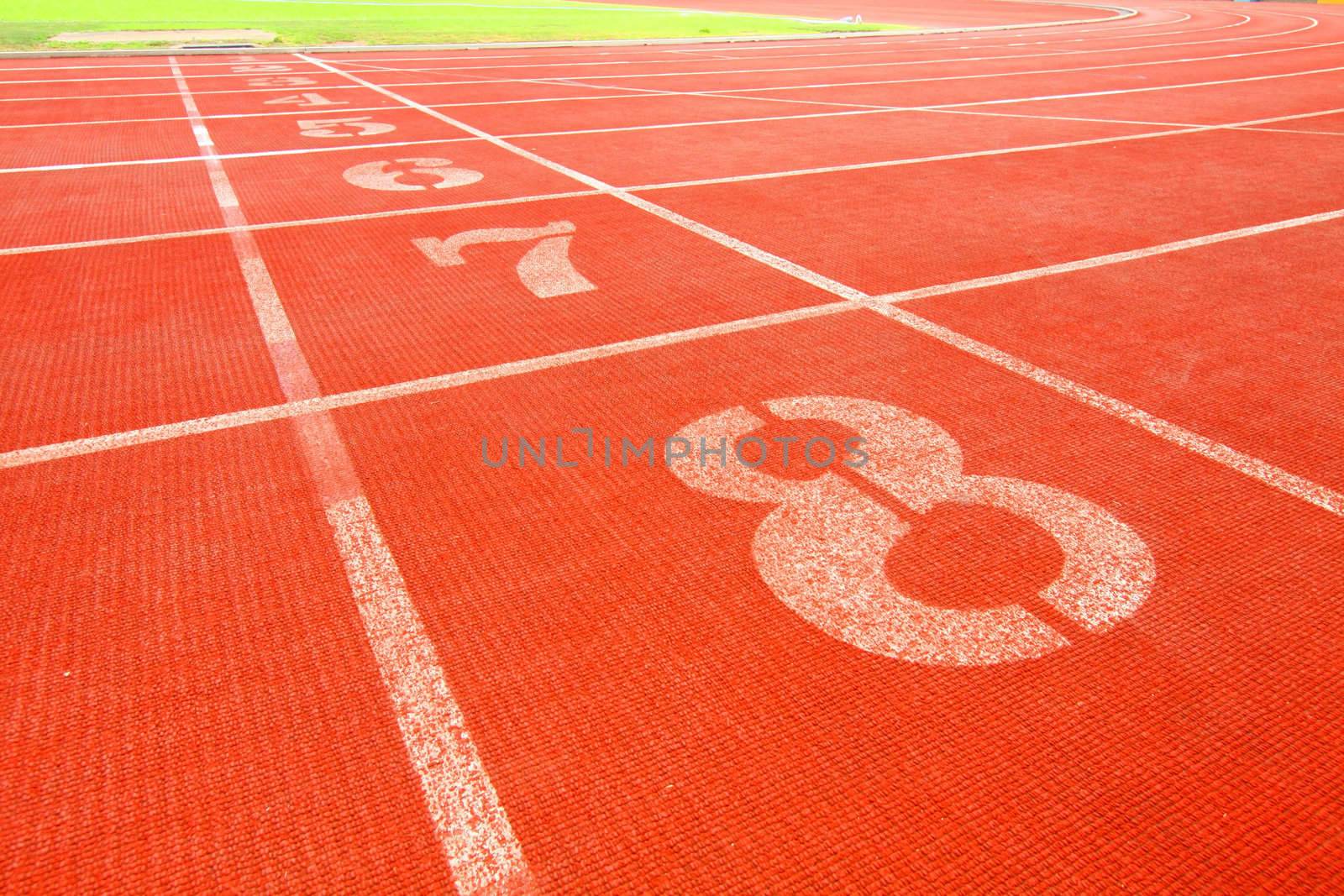 Running track lanes for athletes