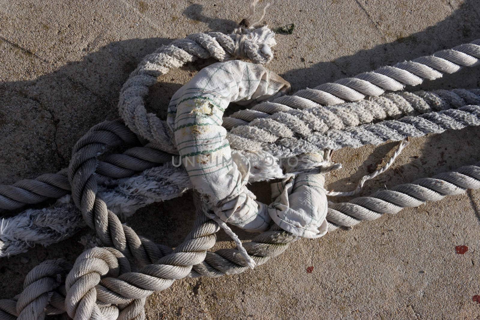 Rope knot close up background