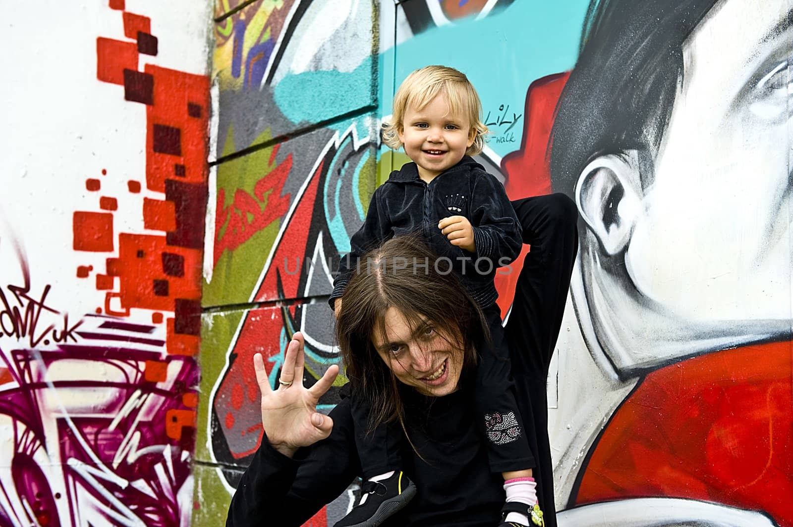 Father is having good time with his little daughter