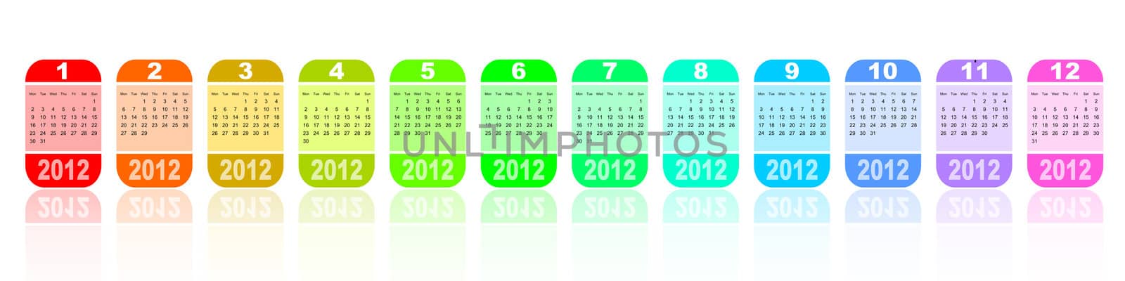 2012 colorful calendar by alexwhite