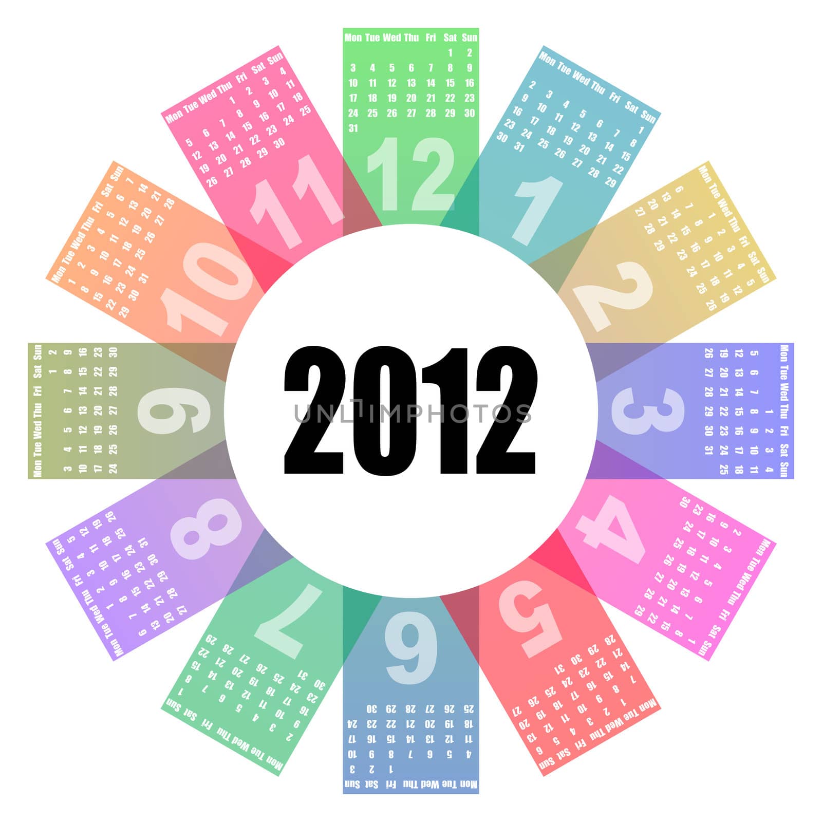 2012 colorful calendar