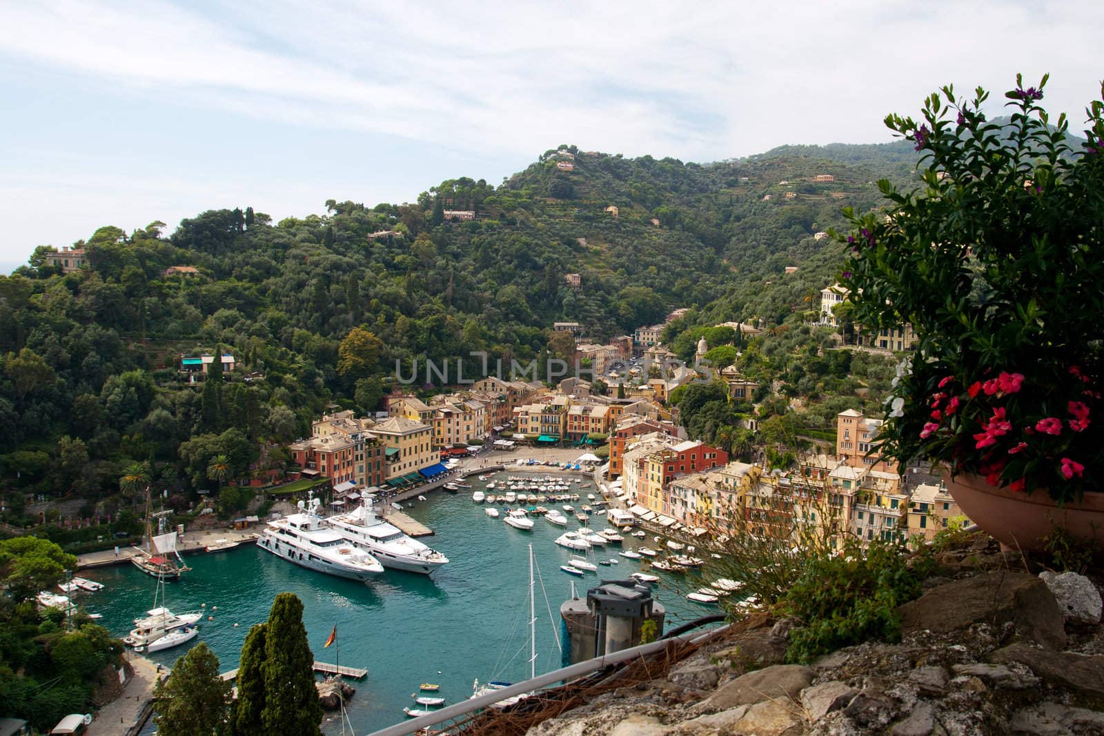 Aerial view of Portofino, Italy 
