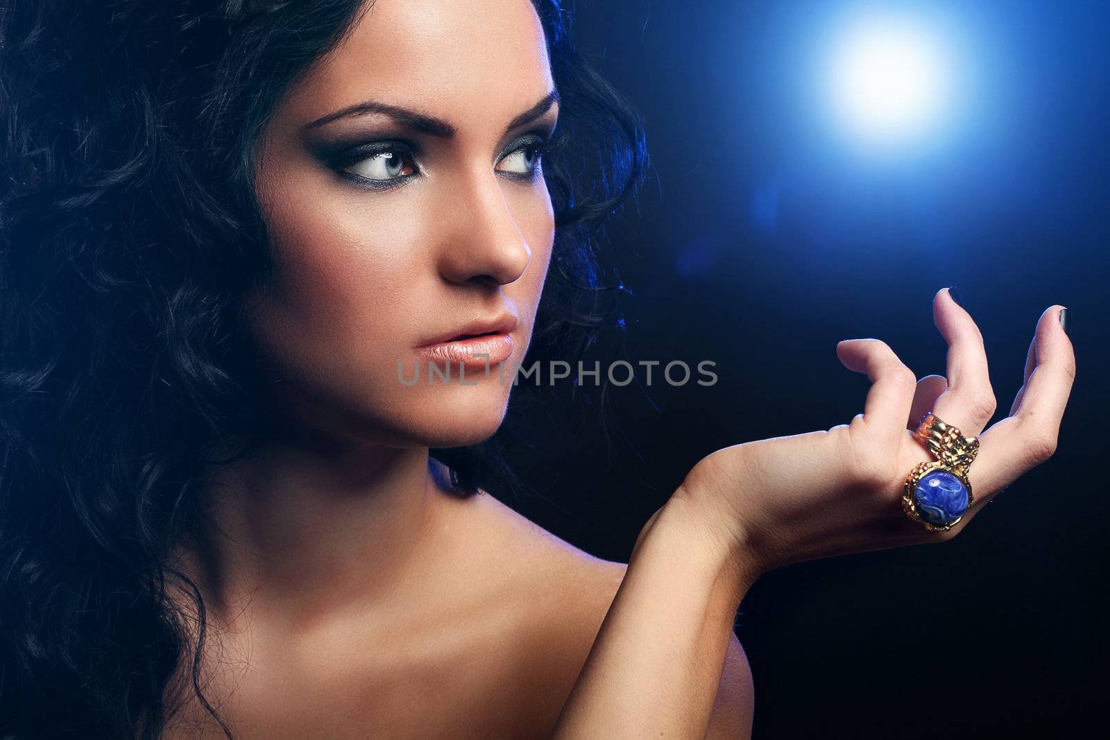 Beautiful brunette with evening makeup by rufatjumali