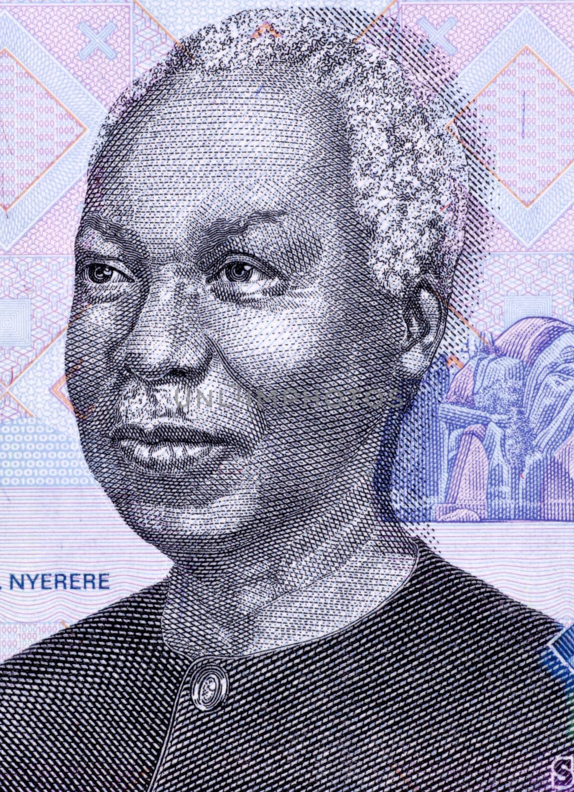 Julius Nyerere (1922-1999) on 1000 Shilingi 2006 Banknote from Tanzania. First President of Tanzania during 1961-1985.