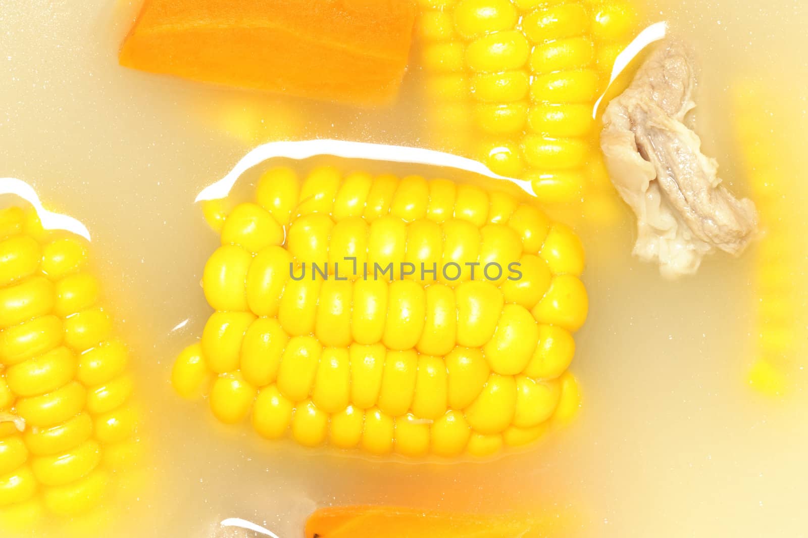 closeup of delicious corn soup