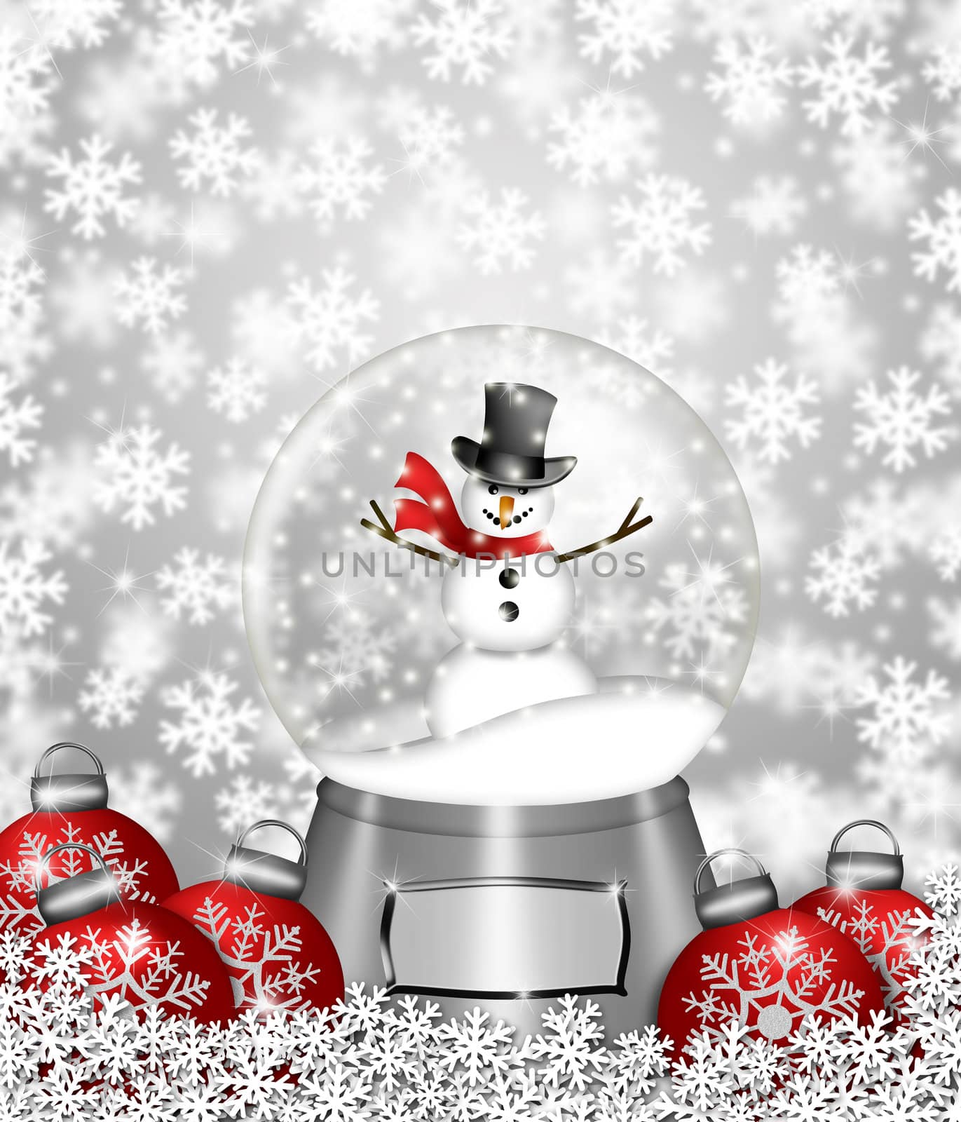 Snow Globe Snowman and Christmas Tree Ornaments by jpldesigns