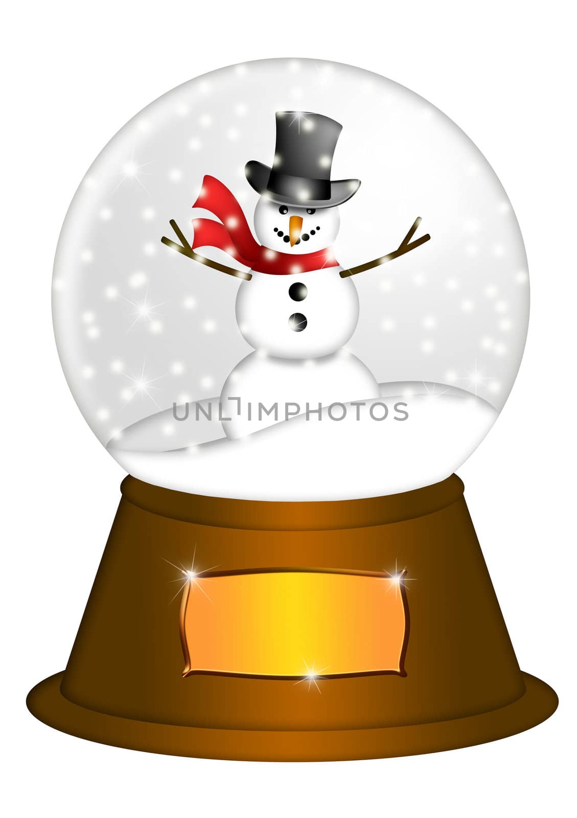 Water Snow Globe with Snowman Illustration by jpldesigns