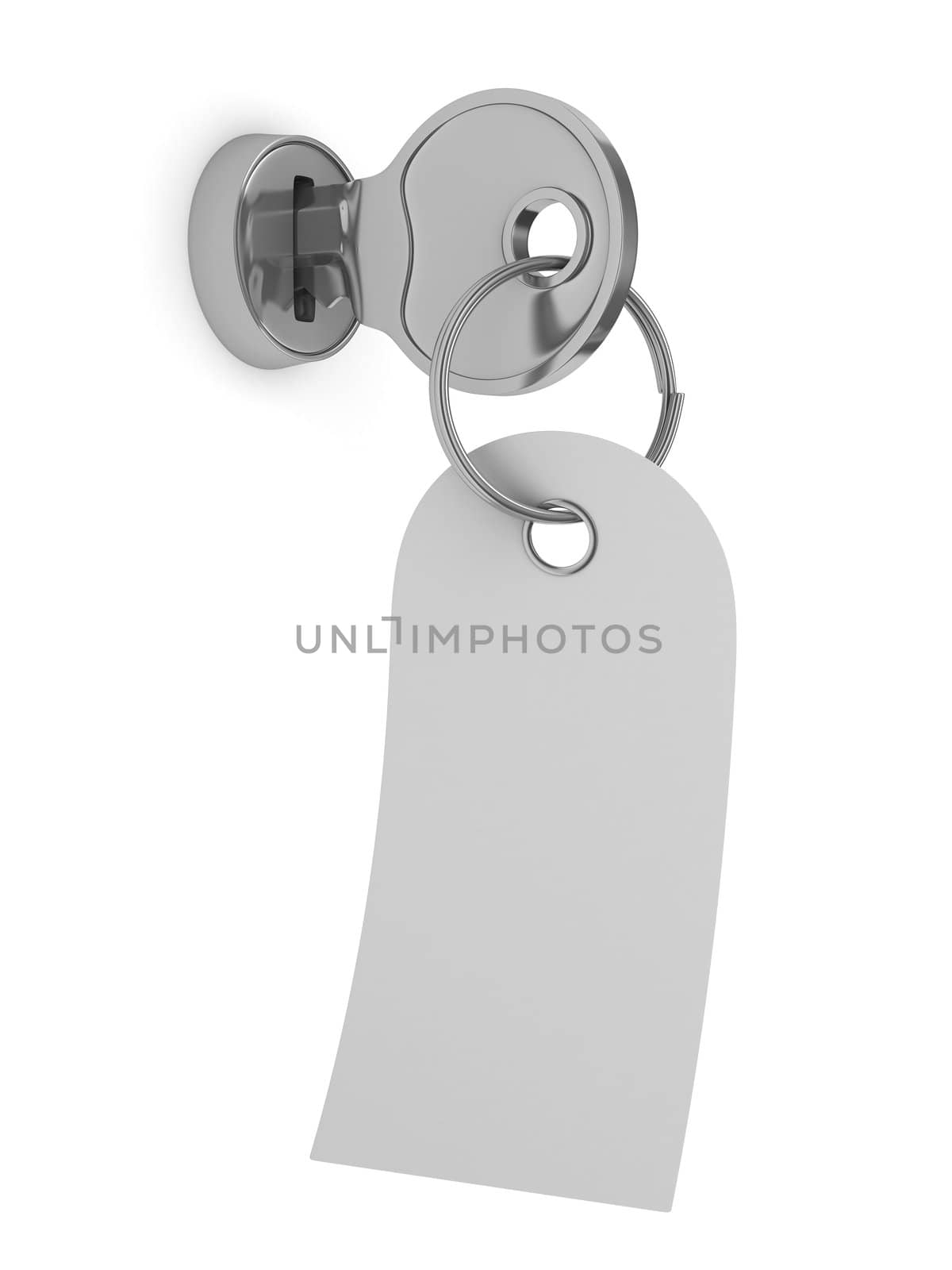 Isolated key on white background. 3D image