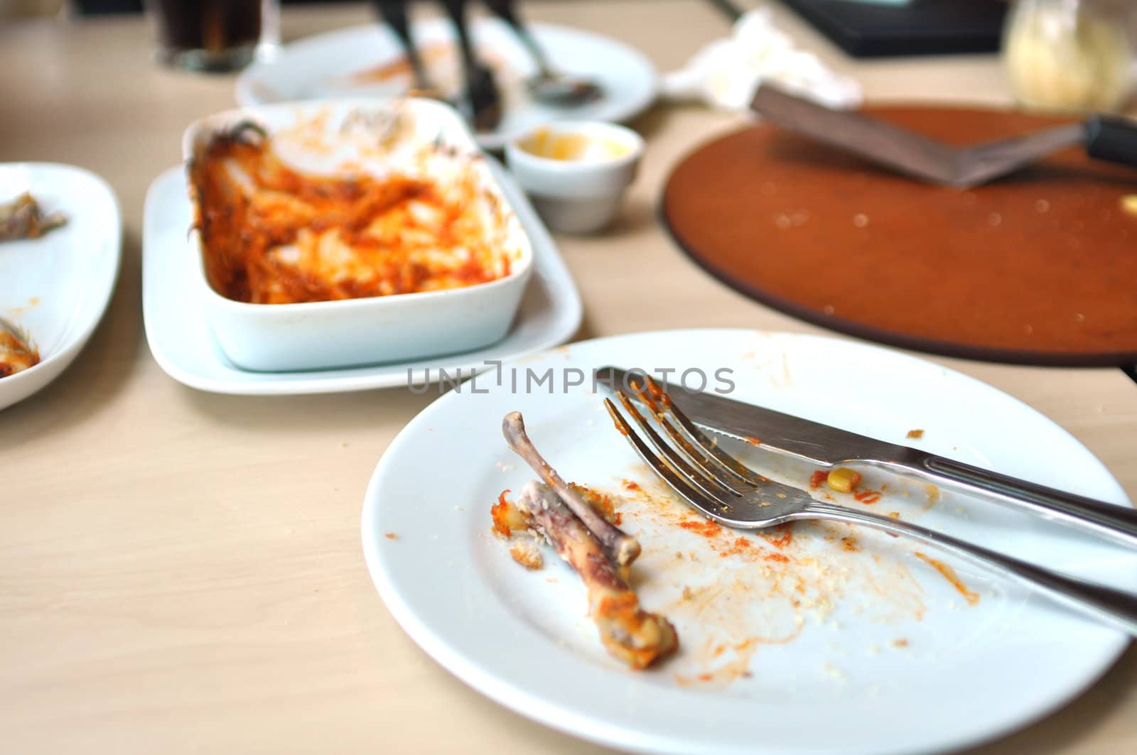 A picture of The table after dinner