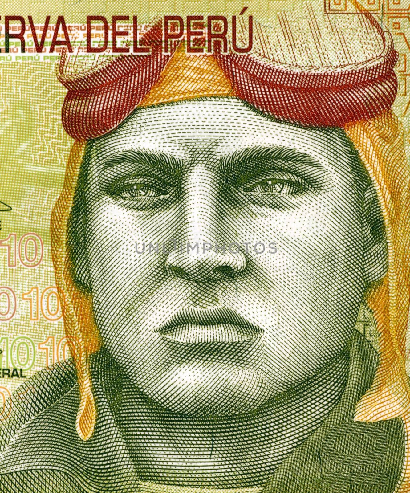 Jose Quinones Gonzales (1914-1941) on 10 Nuevos Soles 2009 Banknote from Peru. Peruvian military aviator and national aviation hero.