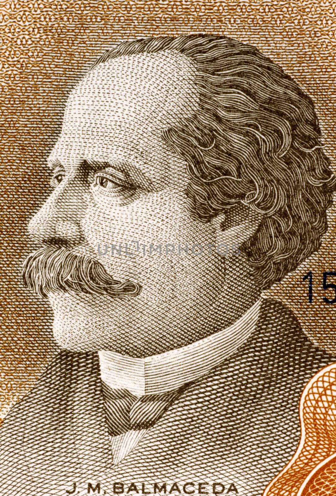 Jose Manuel Balmaceda (1840-1891) on 10 Escudos 1967 Banknote from Chile. 11th President of Chile during 1886-1891.