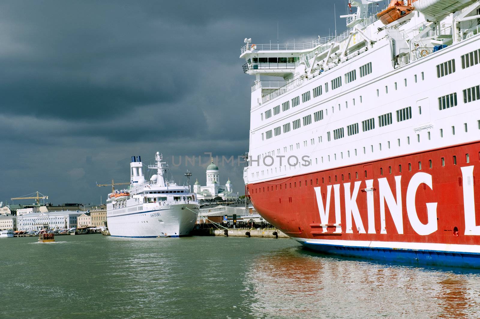 Cruise ship Viking Line in the port of Helsinki, Finland