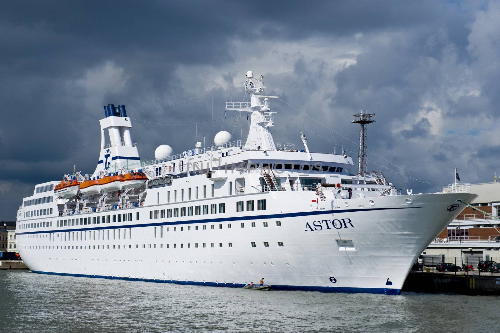 Cruise ship  in the port of Helsinki, Finland