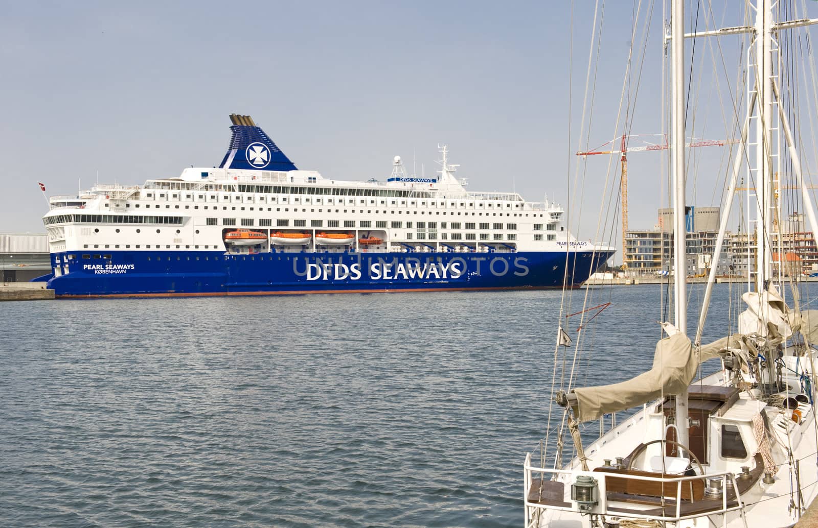 Cruise ship  in the port of Copengageni, Denmark