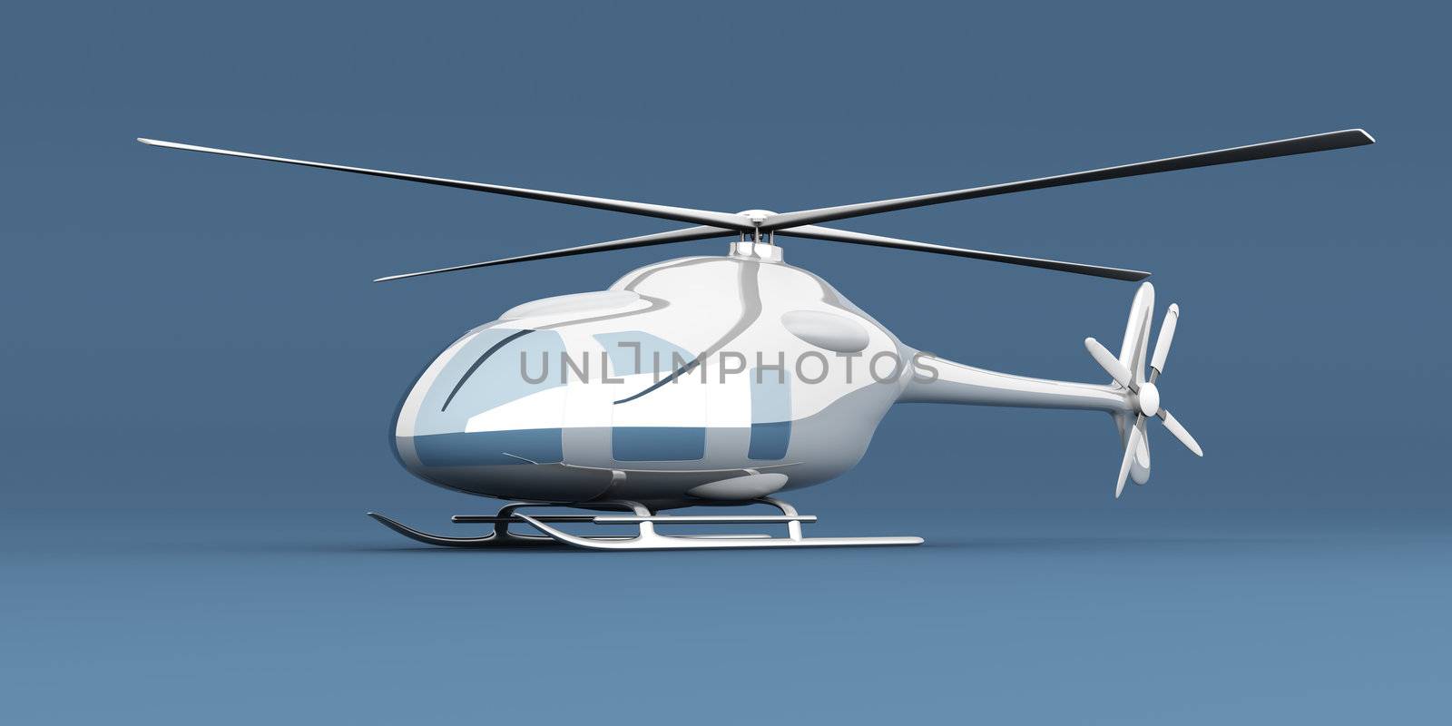 A generic Helicopter. 3D rendered Illustration. 