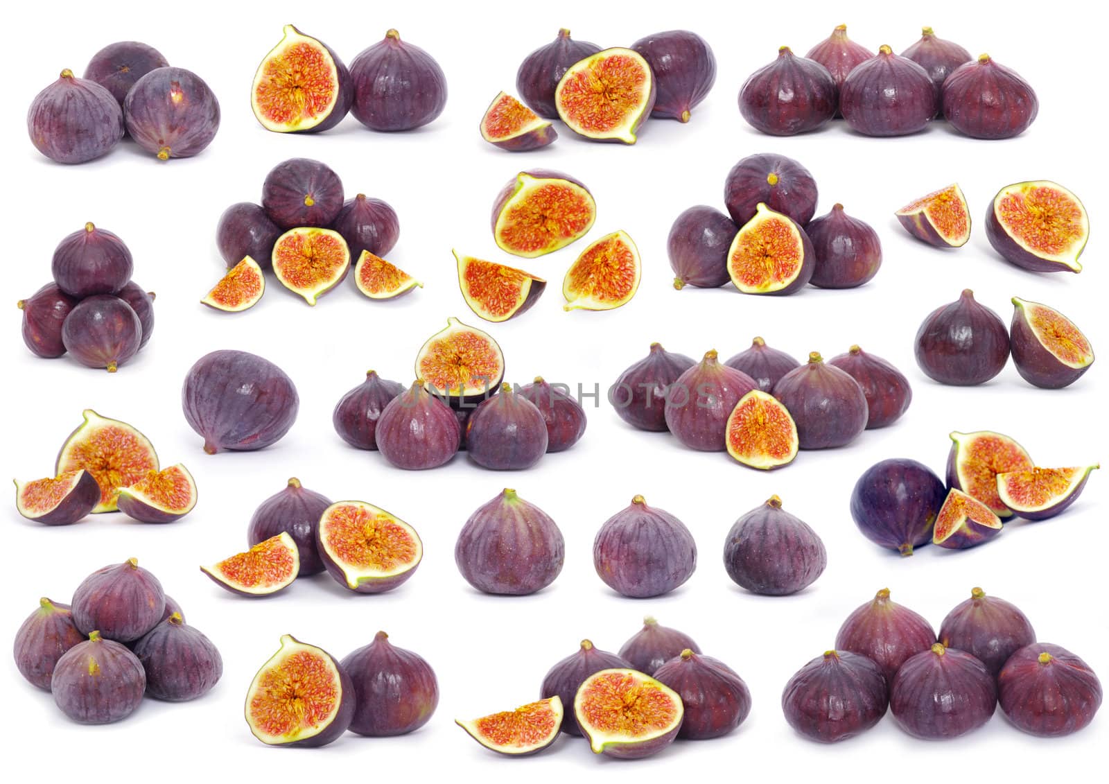 Fresh figs isolated on white