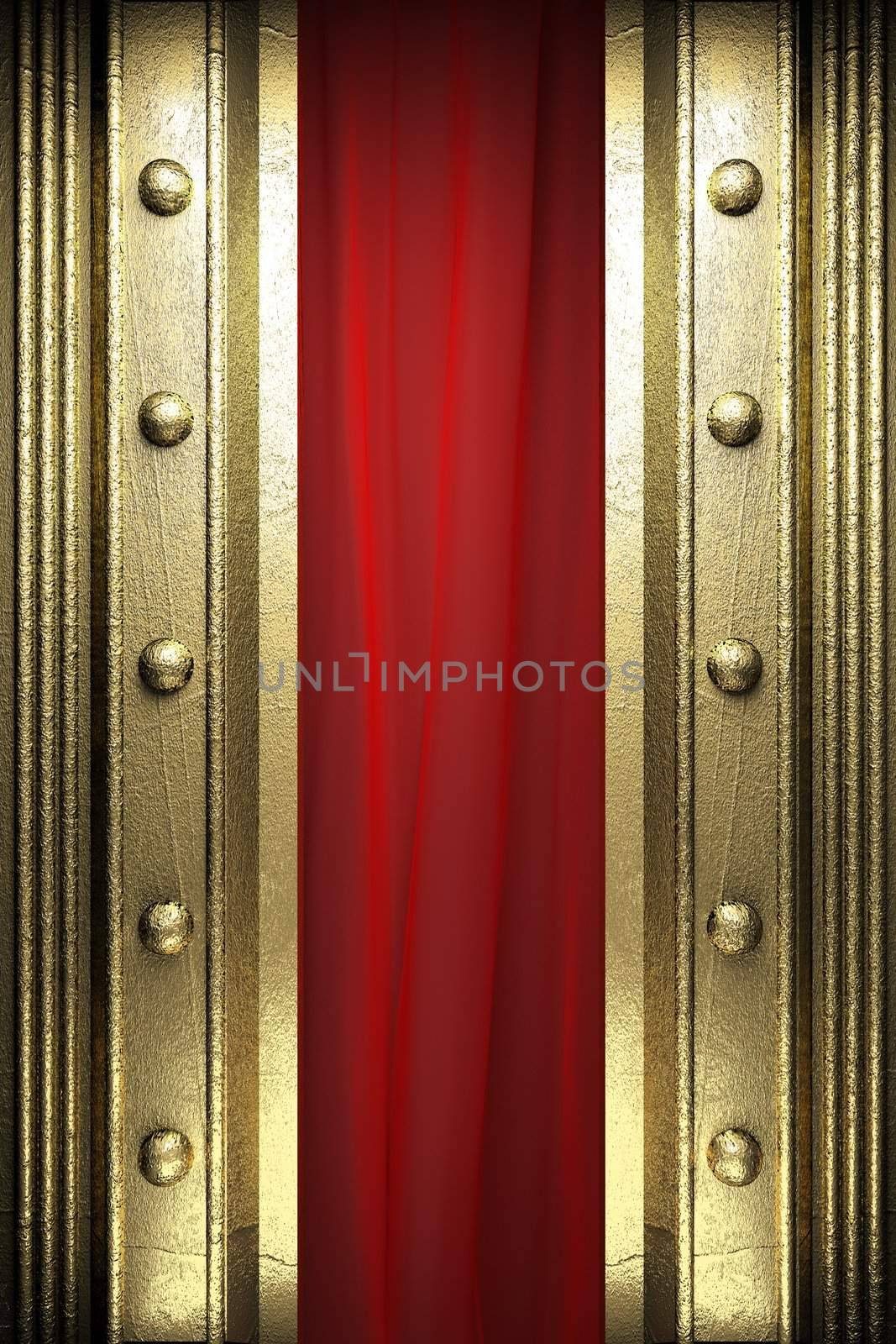 gold on red curtain by videodoctor