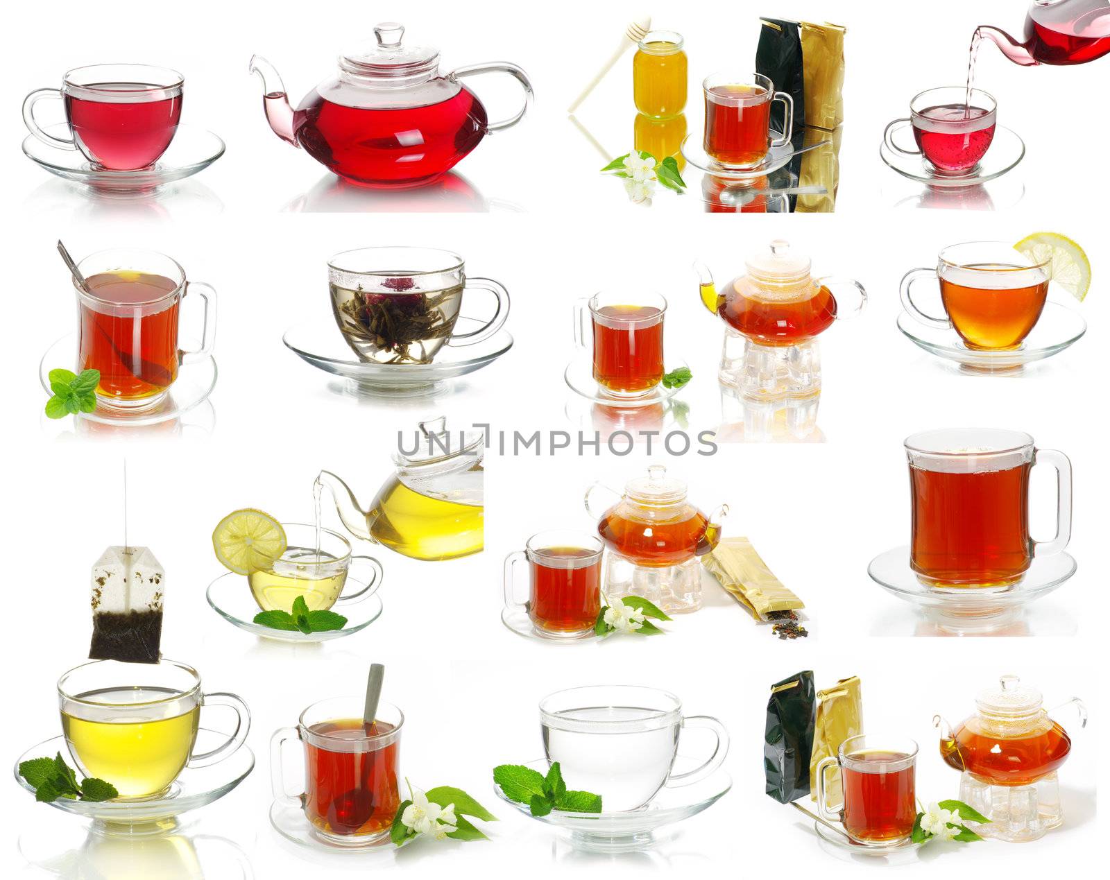 tea in cup isolated on white background