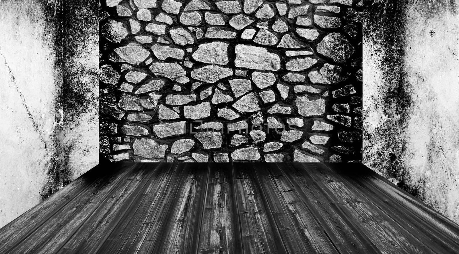 old grunge interior wooden floor