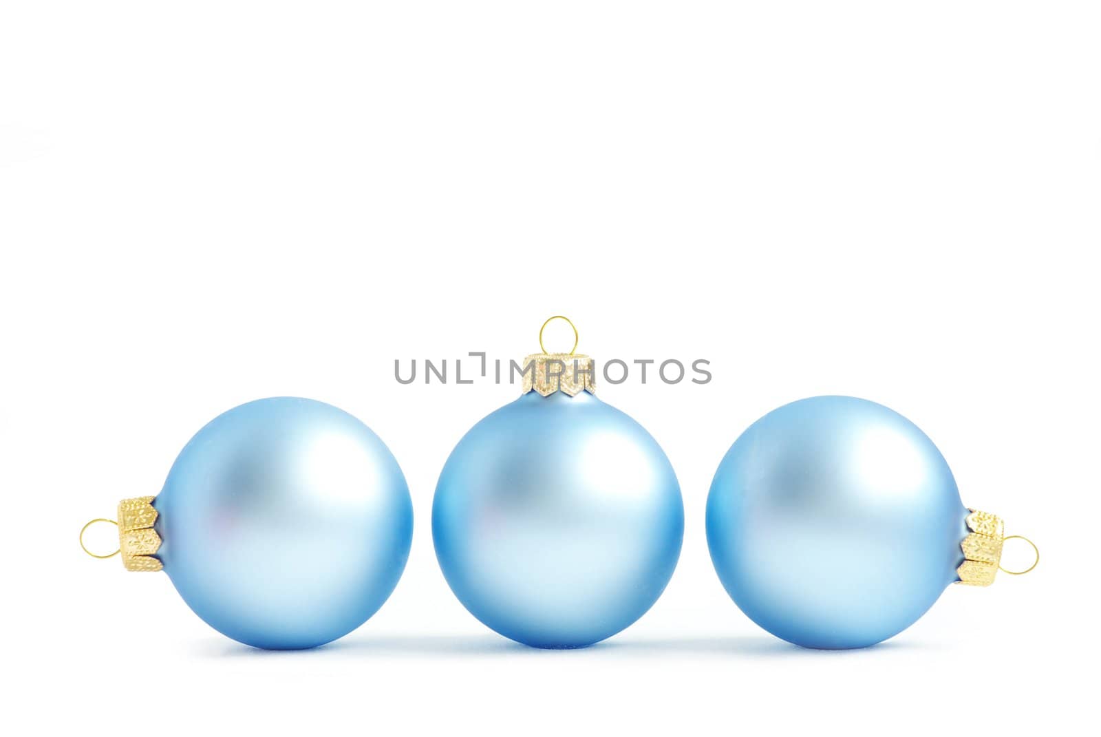 blue christmas balls  isolated on a white