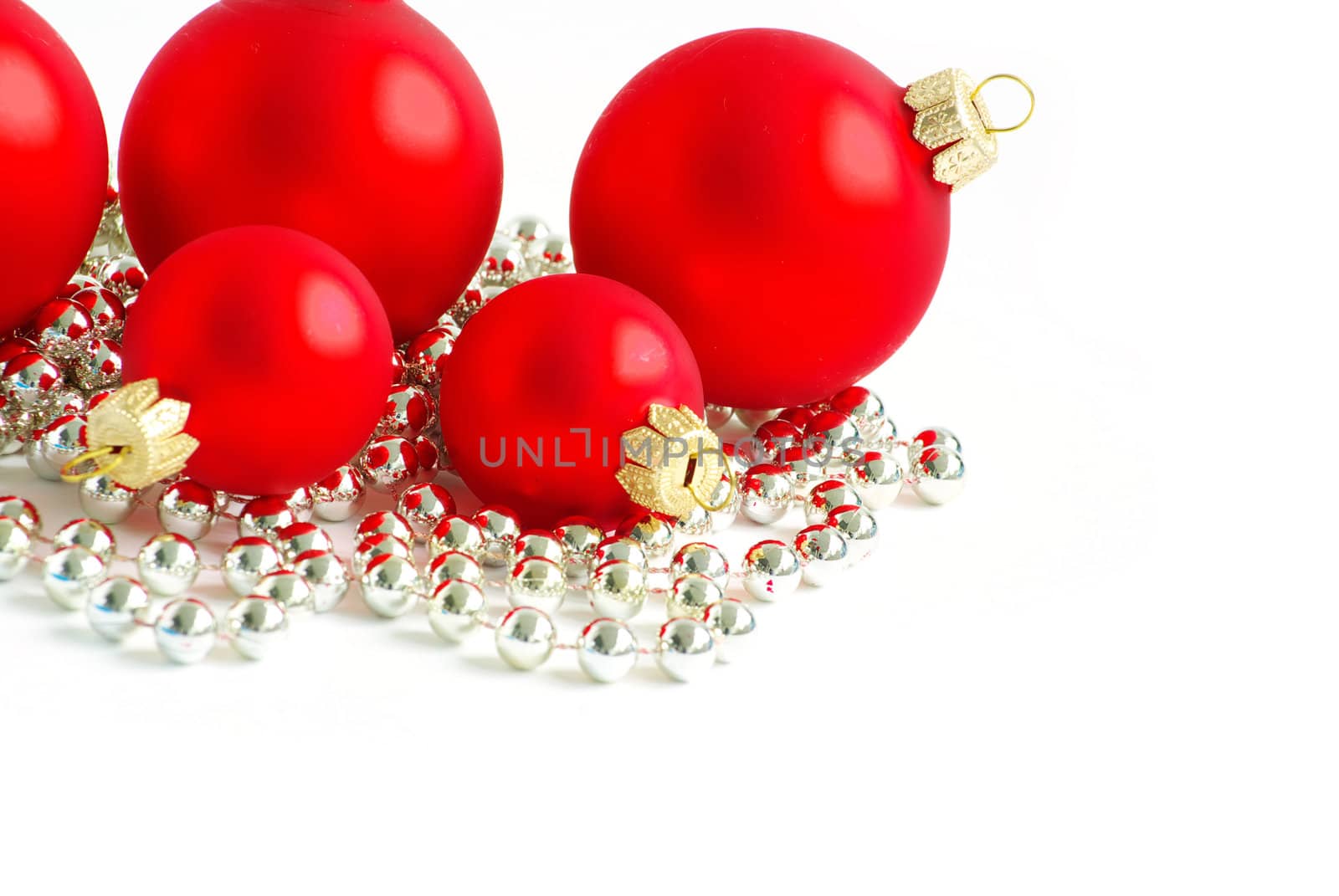 christmas balls isolated on the white background