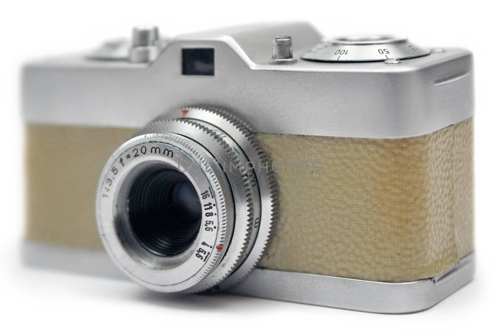 Retro technology isolated on white.