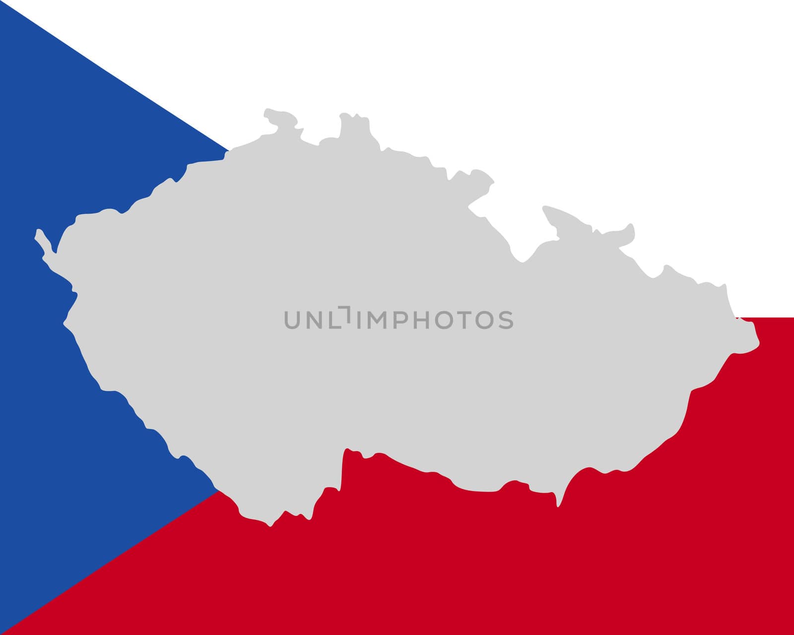 Map and flag of Czech Republic