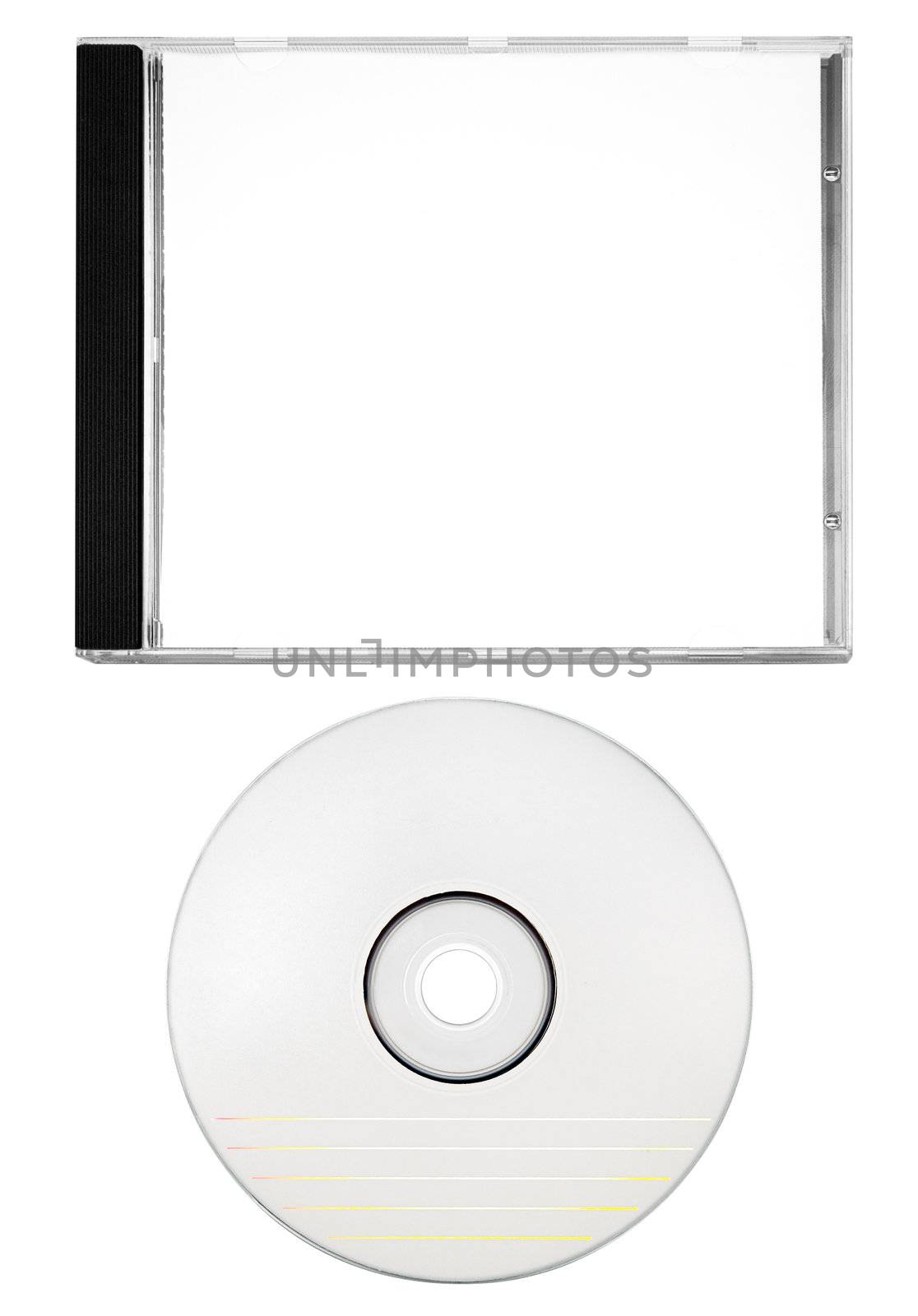 Blank disc and front cover. File contains clipping path.