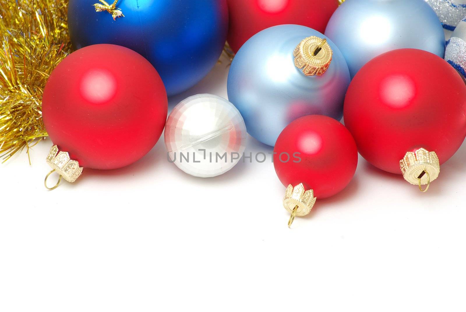 Christmas balls isolated on the white background