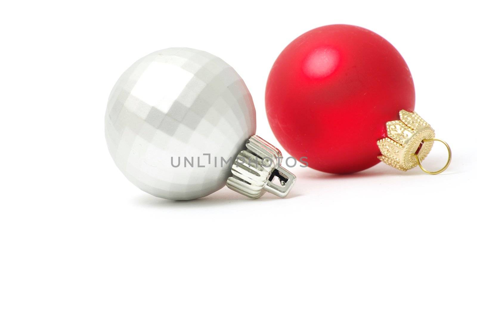 Christmas balls isolated on the white background