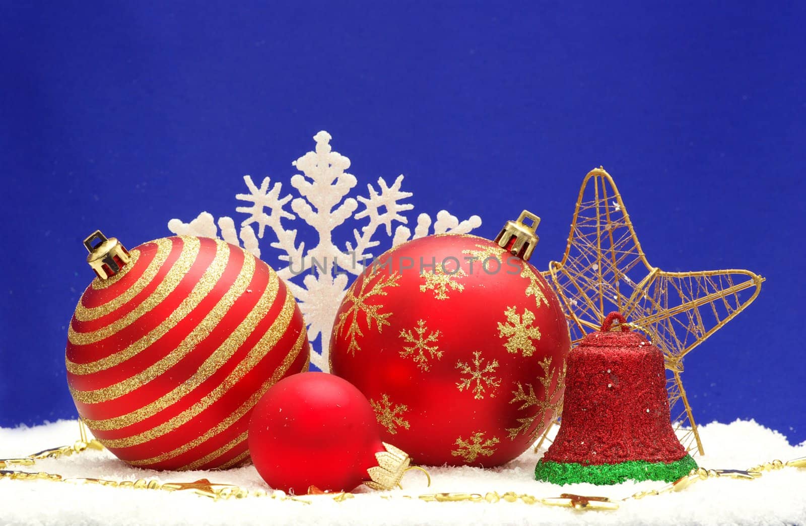 Christmas Decoration isolated on blue background